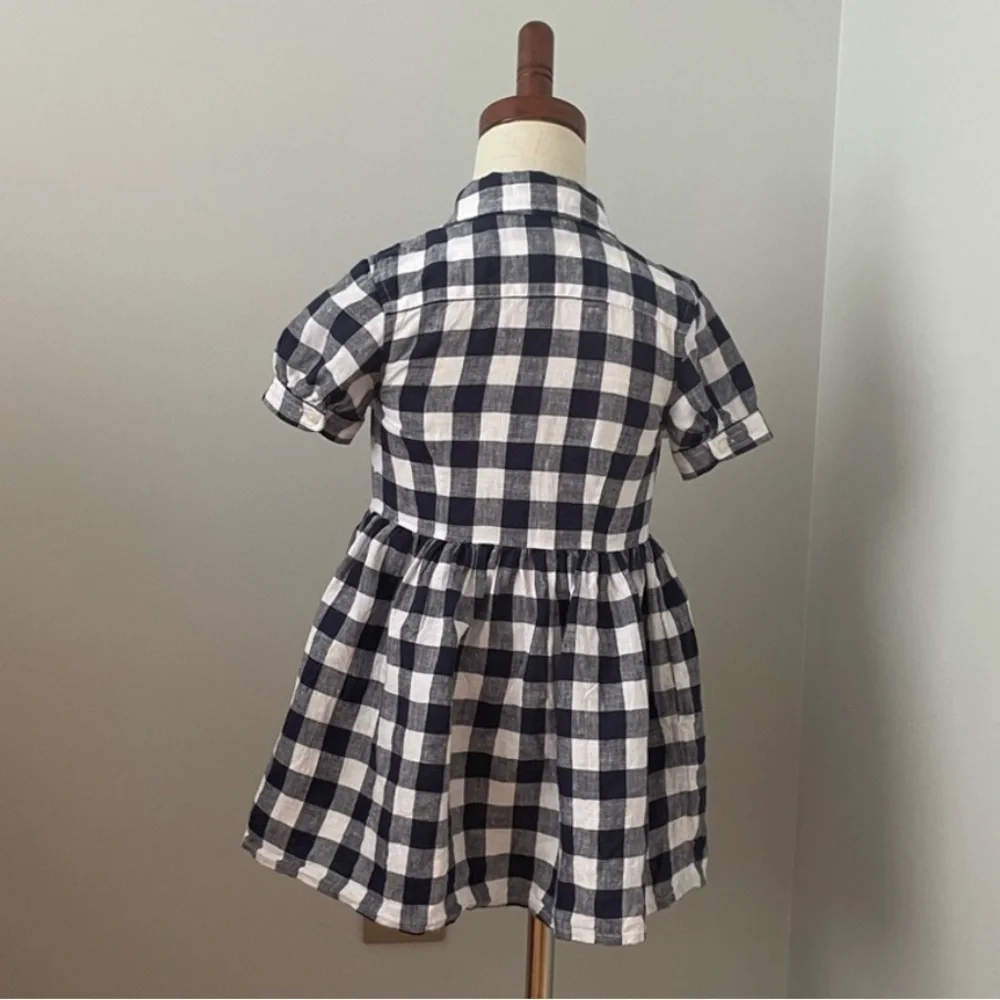 POLO RALPH LAUREN TODDLER GIRL GINGHAM LINEN SHIRTDRESS